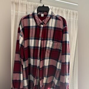 Old Navy Women’s Large Tall Red Plaid Shirt